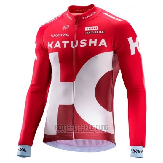 2016 Fahrradbekleidung Katusha Alpecin Wei und Rot Trikot Langarm und Tragerhose